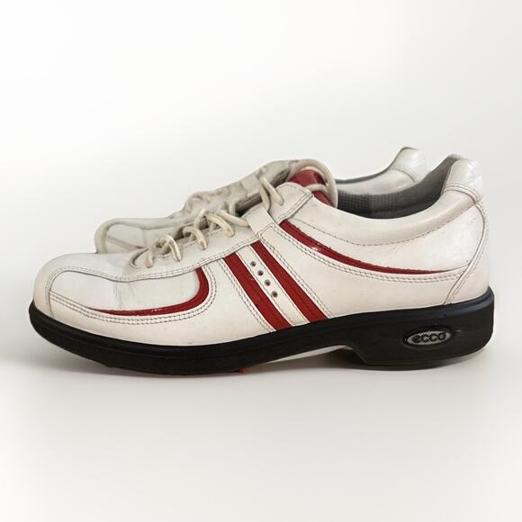 Ecco Other - ECCO Golf Shoes Mens 5.5 Women’s 7.5 White Red Leather Soft Spikes